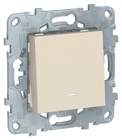 Schneider Electric Unica New Беж Выключатель 1-клавишный, с подсветкой, сх. 1а