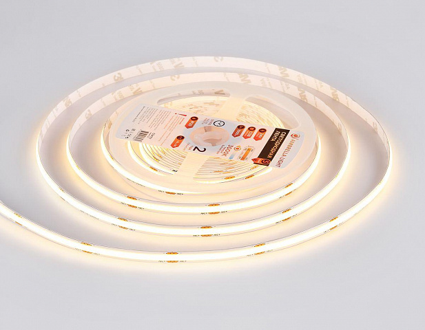 Светодиодная лента Ambrella Light 12W/m 480LED/m COB теплый белый 5M GS4701