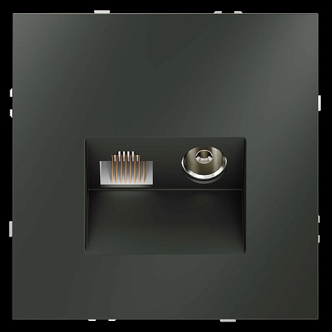 Розетка телевизионная встраиваемая S70 TV+RJ45 кат. 6, (титан) Voltum VLS060706