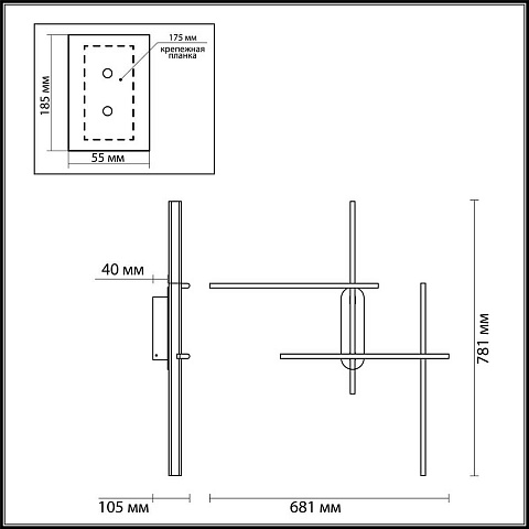 Бра Odeon Light 3890/36WLP