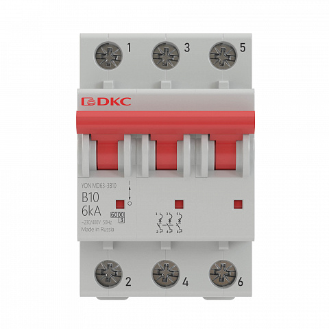 DKC YON pro Автоматический выключатель модульный MD63 3P 6А C 10kA