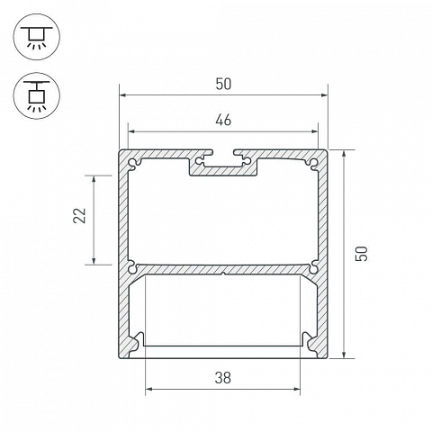 Профиль Arlight SL-LINE-5050-2000 ANOD 019304