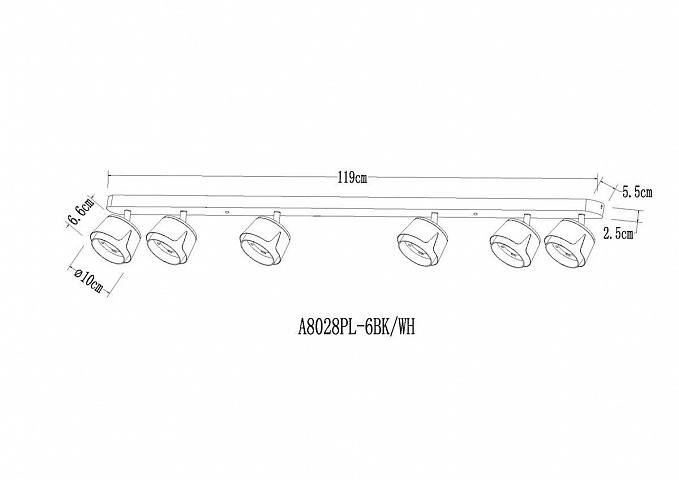 Спот ARTE Lamp A8028PL-6BK