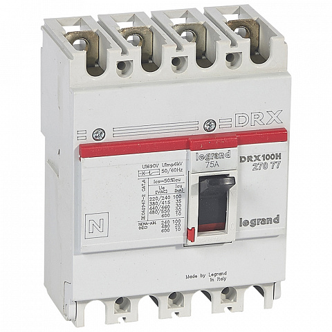 Legrand DRX125 фиксированный 4P 75А 36кА
