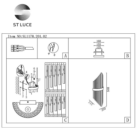 Настенный светильник St Luce Arezzo SL1178.201.02