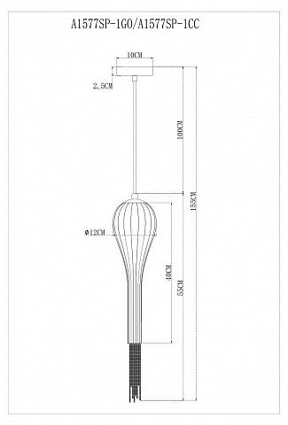 Подвесной светильник ARTE Lamp A1577SP-1CC