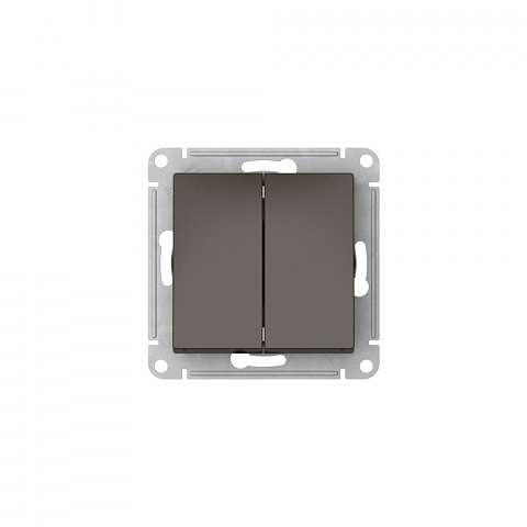Systeme Electric AtlasDesign Мокко Выключатель 2-клавишный, сх.5, 10АХ, мех., быстрозажим. клем.