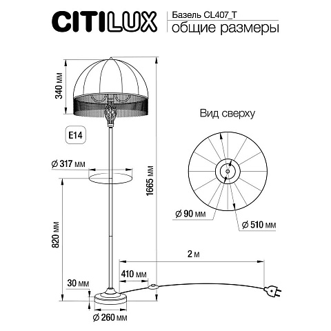 Торшер Citilux CL407931T
