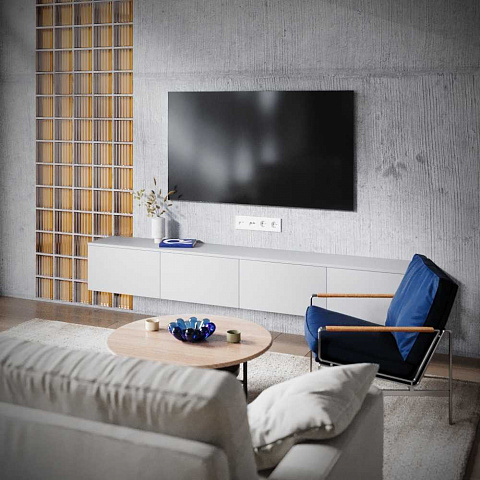 Розетка телевизионная встраиваемая S70 TV+RJ45 кат. 6, (белый глянцевый) Voltum VLS060701
