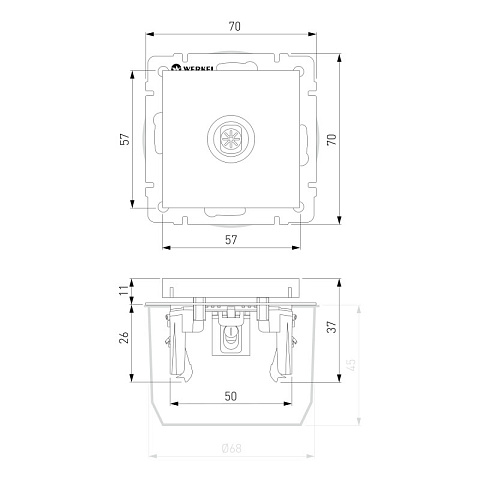 Розетка Werkel W1183006 серебряный