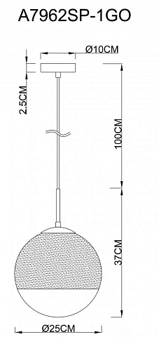 Подвесной светильник ARTE Lamp A7962SP-1GO