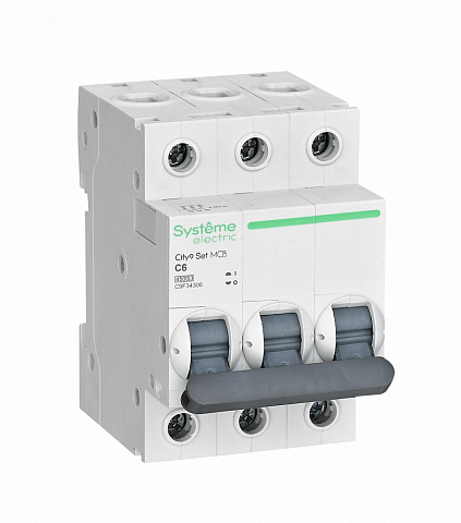 Systeme Electric City9 Set Автоматический выключатель (АВ) С 6А 3P 4.5kA 400В