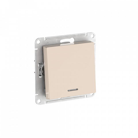 Systeme Electric AtlasDesign Бежевый Переключатель 1-кл с подсветкой, сх.6а, 10АХ, мех., быстрозажим. клем.