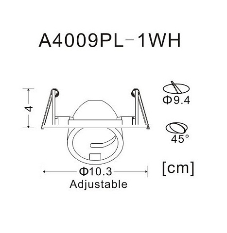Встраиваемый светильник ARTE Lamp A4009PL-1WH