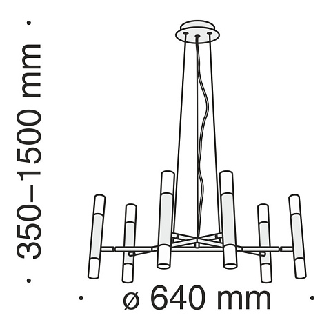 Подвесная люстра Maytoni MOD031PL-12B
