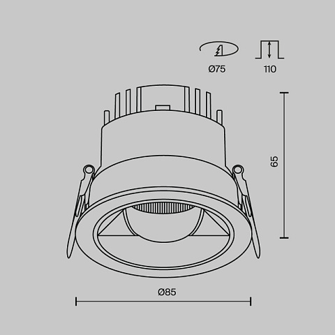 Встраиваемый светильник Maytoni DL100-12W2.7-3-4K-RD-B