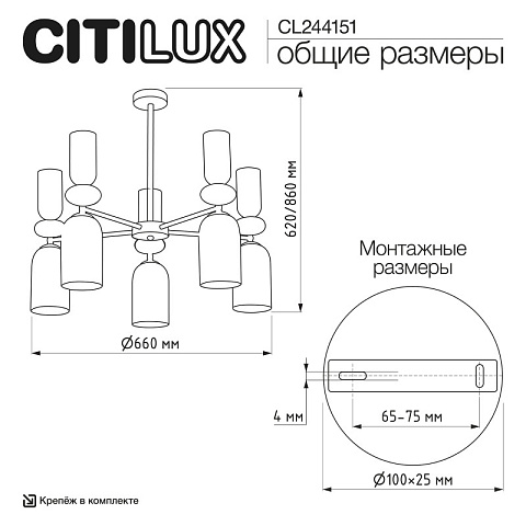 Люстра на штанге Citilux CL244151