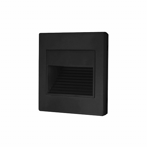 DK3050-BK Светильник встраиваемый в стену, IP 20, LED 3000, 1 Вт, черный пластик