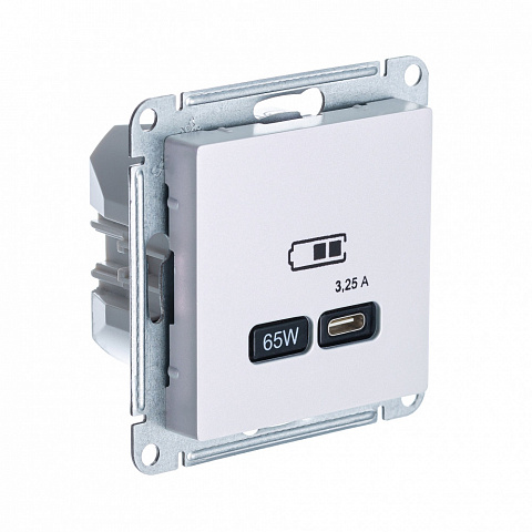 Systeme Electric AtlasDesign Жемчуг USB Розетка тип-C 65W высокоскор.заряд. QC, PD, мех.
