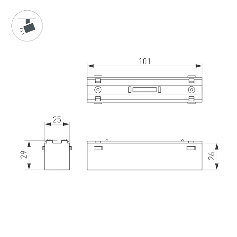 Трековый светодиодный светильник Arlight Mag-Vibe-Laser-L101-6W Warm3000 044415