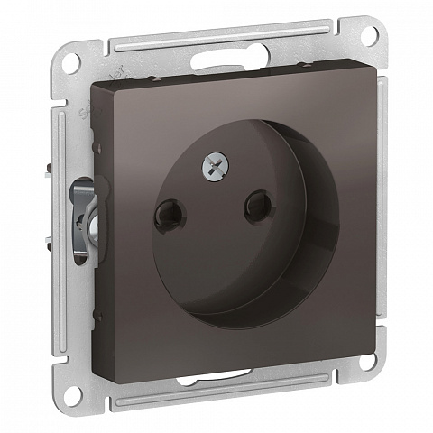 Systeme Electric AtlasDesign Мокко Розетка б/з со шторками, 16А, механизм