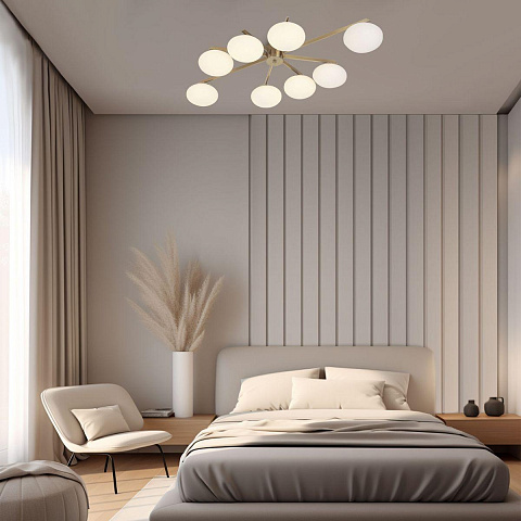 Потолочная люстра Eurosvet Opaline 70220/8 латунь Smart