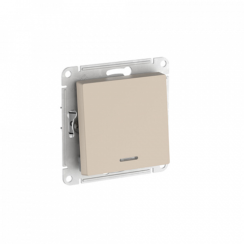 Systeme Electric AtlasDesign Песочный Переключатель 1-кл с подсветкой, сх.6а, 10АХ, мех., быстрозажим. клем.