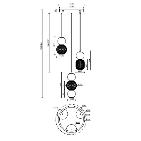 Каскадная люстра Maytoni MOD273PL-L33CH3K