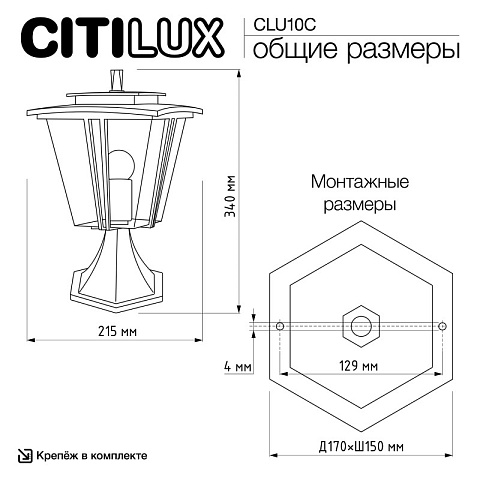 Садово-парковый светильник Citilux CLU10C