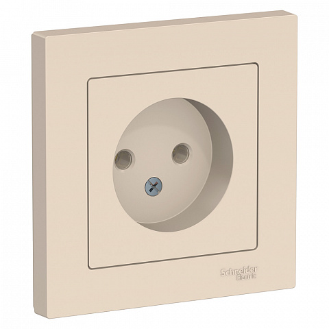 Systeme Electric AtlasDesign Беж Розетка б/з, 16А, в сборе