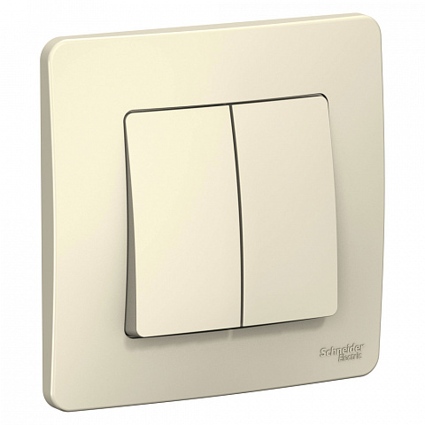 Systeme Electric Blanca внутр Молочный Переключатель 2-клавишный, 10А, 250B