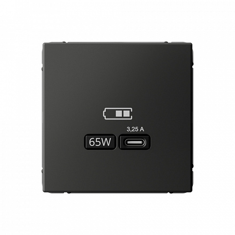 Systeme Electric ArtGallery Базальт USB Розетка тип-С 65Вт высокоскор.заряд. QC, PD, механизм