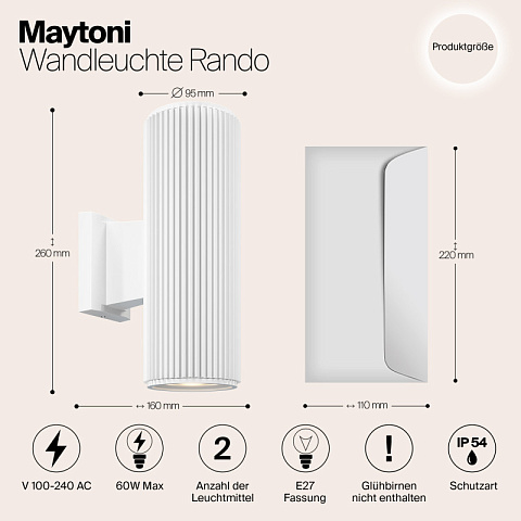Светильник настенный Maytoni O419WL-02W