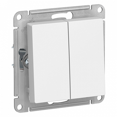 Systeme Electric AtlasDesign Белый Выключатель 2-клавишный с самовозвратом, сх.5, 10АХ, механизм