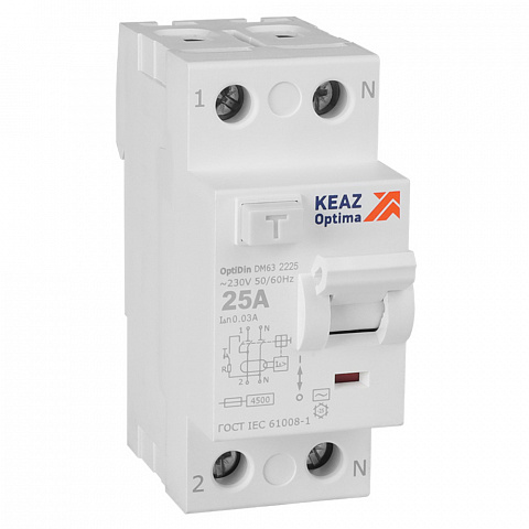 КЭАЗ OptiDin DM63-2225-AC-4,5-УХЛ4 (2P, 25, 30mA)