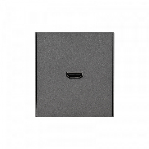 KRANZ STRONG Розетка HDMI с/у графит , с 1-пост. рамкой