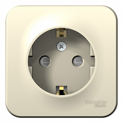 Systeme Electric Blanca наруж Молочная Розетка с/з со шторками, 16А, 250В