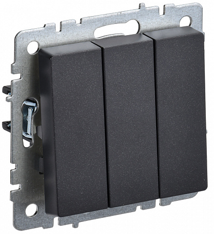 IEK BRITE BASE Черный Выключ. 3-кл 10А ВС10-3-0-БрЧ