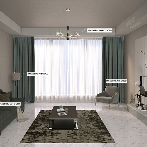Люстра на штанге Crystal Lux MAESTRO SP-PL7 GOLD