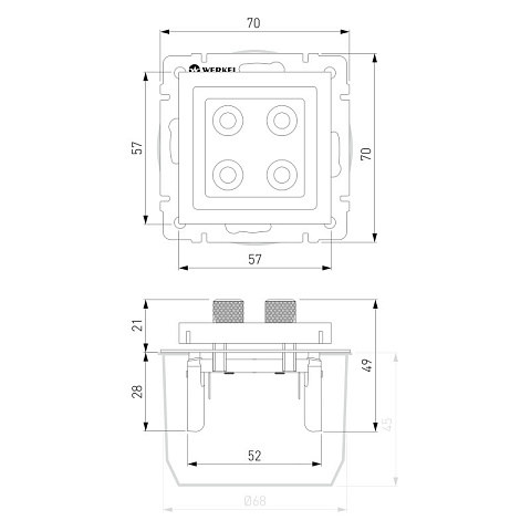 Розетка Werkel W1185006 серебряный