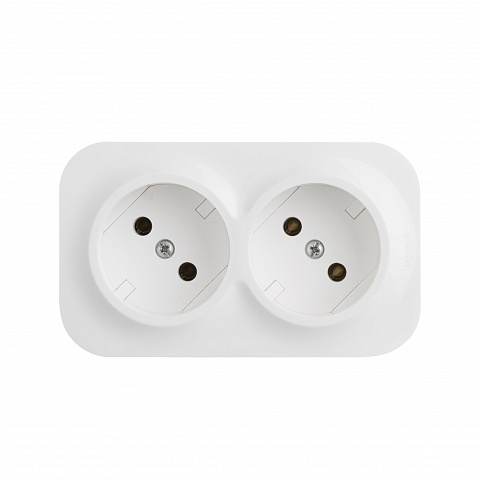 Legrand Quteo IP 20 Белый Розеточный блок с предварительным подключением 2 x 2К без шторок - 16 A - 250 В~