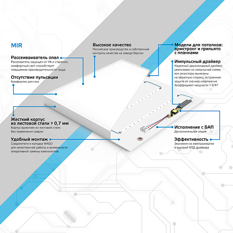 Офисный светильник Gauss G1-A0-00070-01G02-2003540