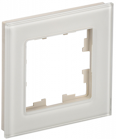 IEK BRITE DECOR  Ванильный глянец стекло Рамка 1-м РУ-1-2-БрВа