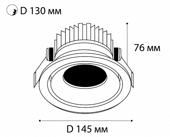 Встраиваемый светильник ITALLINE IT06-6018 black 4000K