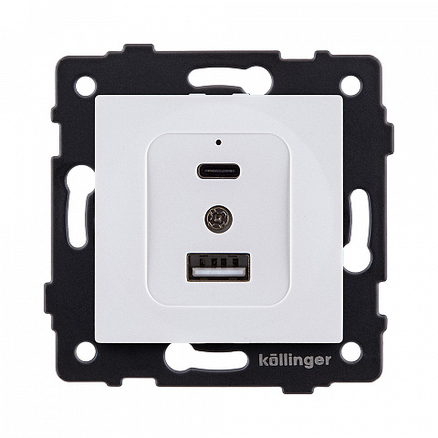 Розетка USB A+C 20W, белый Kollinger REA-037WH для Aspekt, Eleganz, Reflex