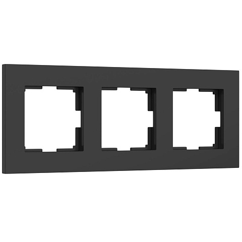 Рамка Werkel Slab на 3 поста черный софт W0032908 4690389193422