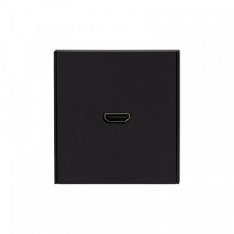 KRANZ STRONG Розетка HDMI с/у антрацит , с 1-пост. рамкой