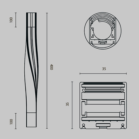 Профиль Maytoni ALM-3535R-B-TL-90°-0.4M