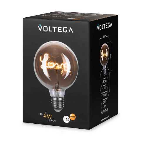 Лампа светодиодная филаментная Voltega 271 E27 4W 2700K янтарная 8522