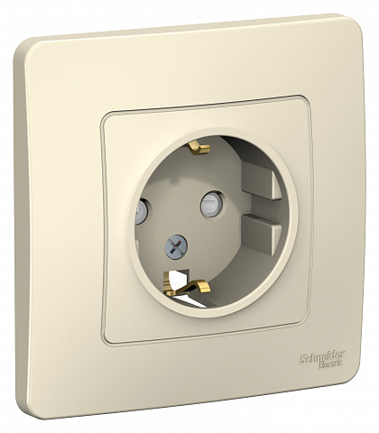 Systeme Electric Blanca внутр Молочная Розетка с/з со шторками, 16А, 250В